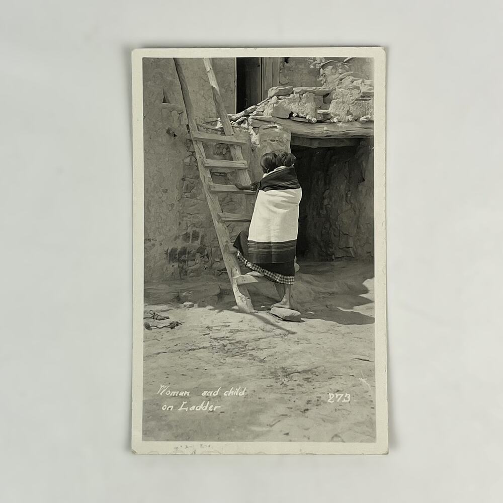 1930 RPPC Native American Indians Woman Baby Franklin 1c Stamp Postcard Perf